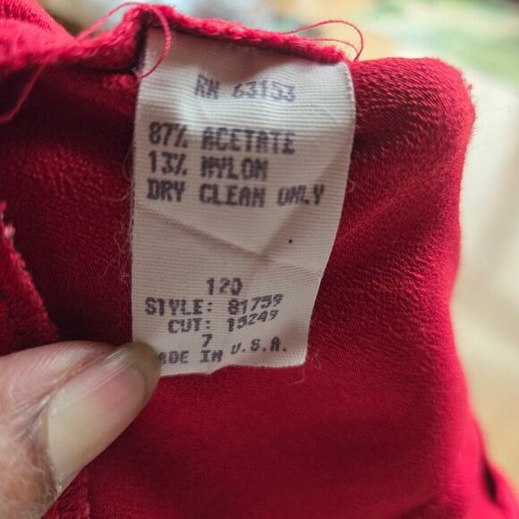 Rampage VTG 90s Y2K Red Satin Silky Bow Mini Dress 7 Coquette Feminine Romantic - Picture 8 of 11